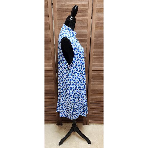 Rezobay XXL Italia Printed Sleeveless Hem Flounce Poly Dress Resort Luxury Wear - Picture 4 of 8